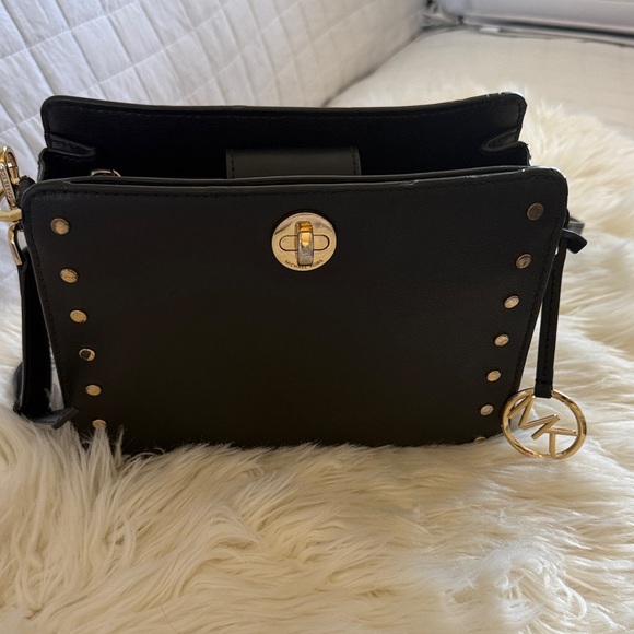 Michael Kors Handbags - Michael Kors Black Crossbody Bag with Gold Accents